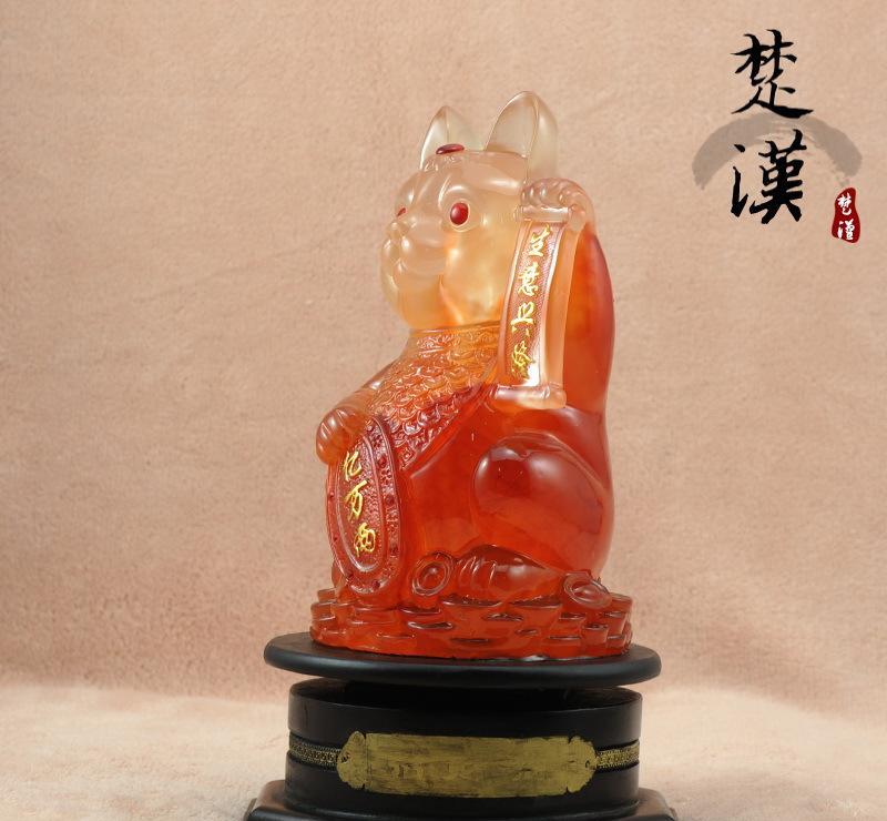 樹脂工藝品 仿白玉吉祥小象，招財納福辟邪的高檔家飾與汽車擺件